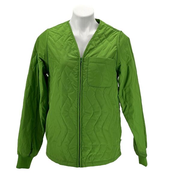Stussy Women's Quilted Jacket Vest Convertible Nylon Ranch Green Streetwear M - Picture 2 of 14